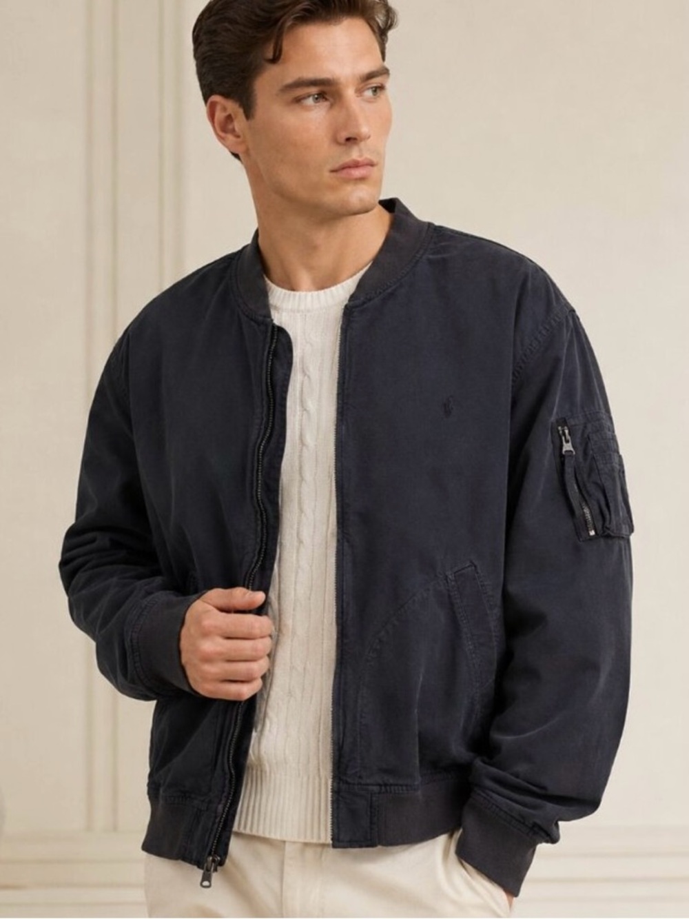Polo Ralph Lauren Men’s XL Black Cotton Bomber Jacket